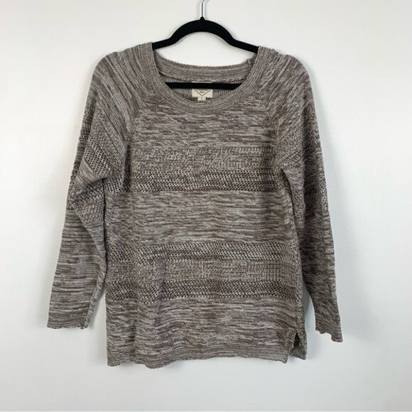 St. John’s Bay Heathered Taupe Knit Sweater  Women's Large - Picture 1 of 7